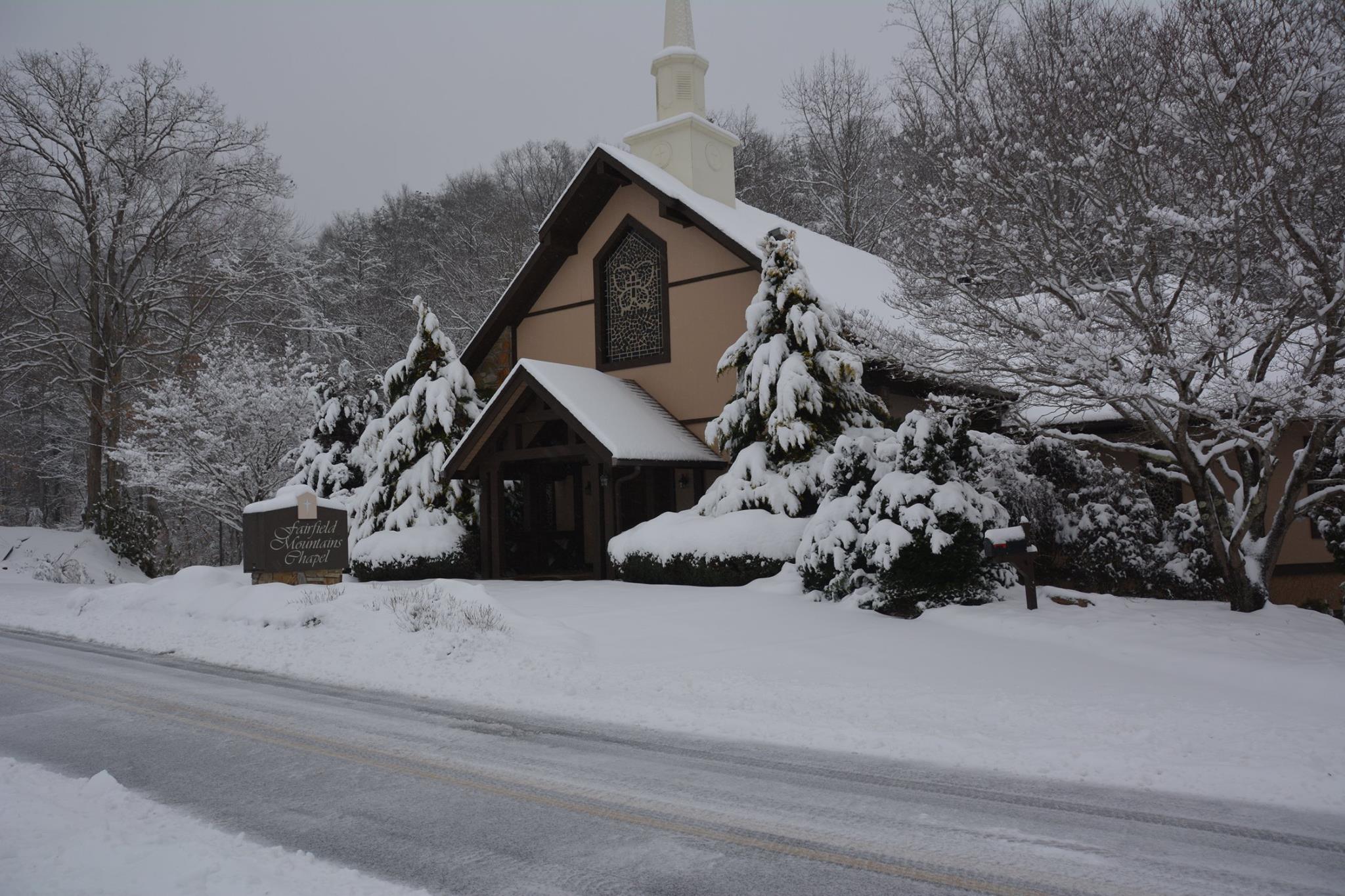 Fairfield Mountains Chapel in Winter